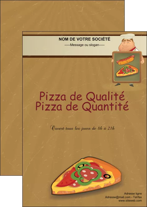 creation graphique en ligne flyers sandwicherie et fast food pizza portions de pizza plateau de pizza MLGI18902