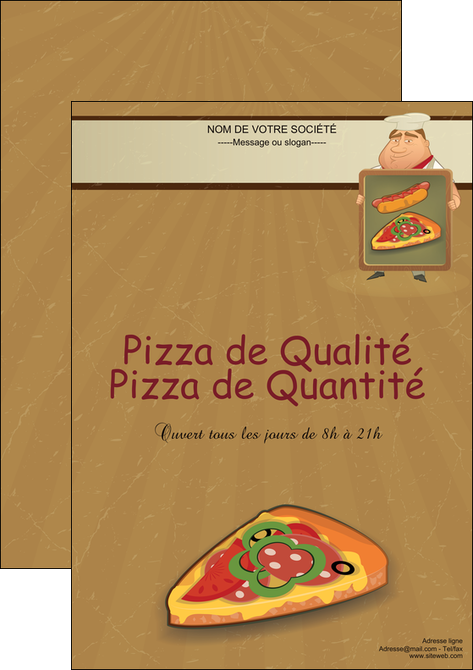 cree affiche sandwicherie et fast food pizza portions de pizza plateau de pizza MIF18904