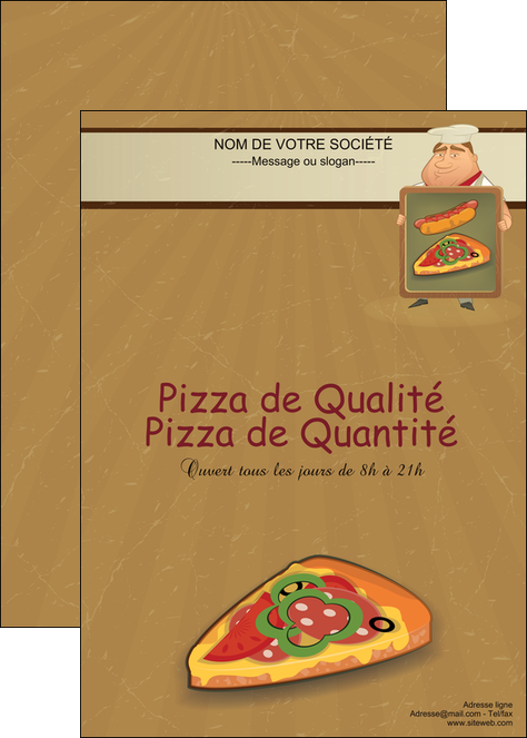 realiser affiche sandwicherie et fast food pizza portions de pizza plateau de pizza MMIF18906