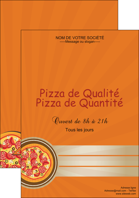 imprimerie affiche pizzeria et restaurant italien pizza portions de pizza plateau de pizza MIS18976