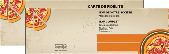 realiser carte de visite pizzeria et restaurant italien pizza portions de pizza plateau de pizza MLGI18982