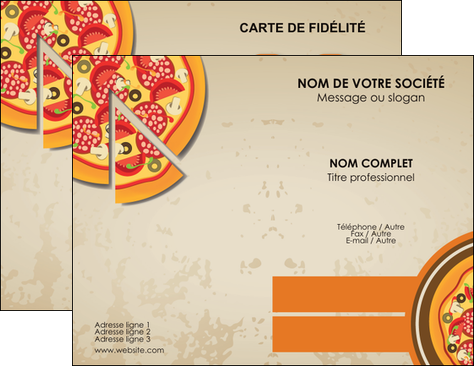 modele en ligne carte de visite pizzeria et restaurant italien pizza portions de pizza plateau de pizza MLGI18984