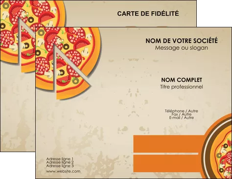 modele en ligne carte de visite pizzeria et restaurant italien pizza portions de pizza plateau de pizza MIFBE18984