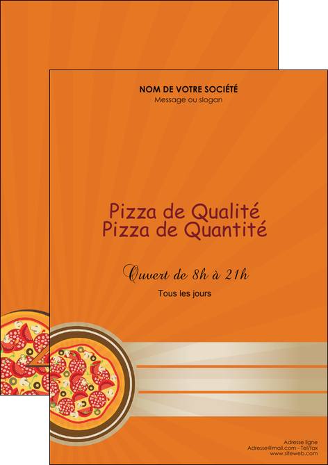 faire flyers pizzeria et restaurant italien pizza portions de pizza plateau de pizza MLIP18992