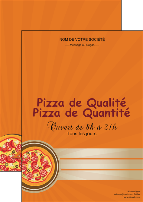 personnaliser maquette affiche pizzeria et restaurant italien pizza portions de pizza plateau de pizza MIFLU18994