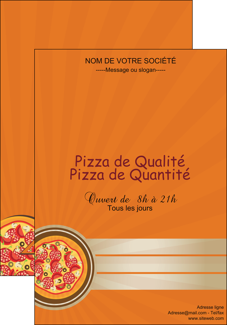 modele affiche pizzeria et restaurant italien pizza portions de pizza plateau de pizza MLGI18996