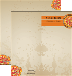 impression depliant 2 volets  4 pages  pizzeria et restaurant italien pizza portions de pizza plateau de pizza MIF18998