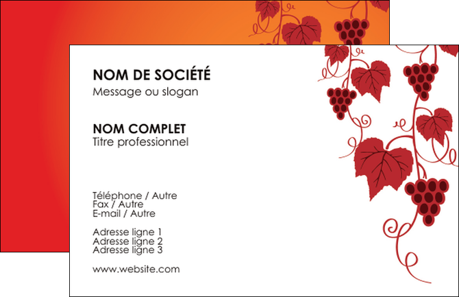 personnaliser modele de carte de visite vin commerce et producteur raisins grappe de raisins culture de raisins MIDBE19026
