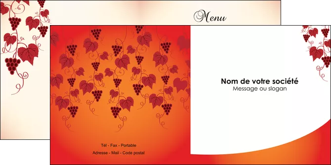 creer modele en ligne depliant 2 volets  4 pages  vin commerce et producteur raisins grappe de raisins culture de raisins MIFBE19032