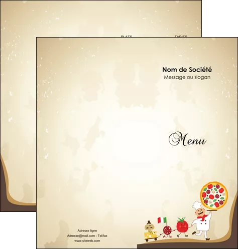 imprimer depliant 2 volets  4 pages  pizzeria et restaurant italien pizza pizzeria pizzaiolo MLGI19254