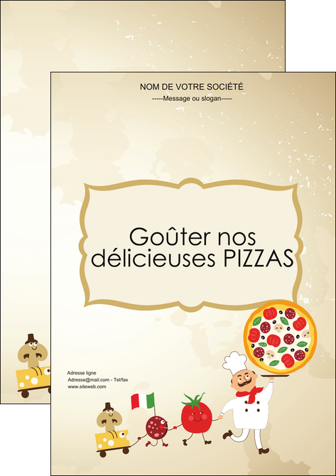 creer modele en ligne affiche pizzeria et restaurant italien pizza pizzeria pizzaiolo MLIGLU19272