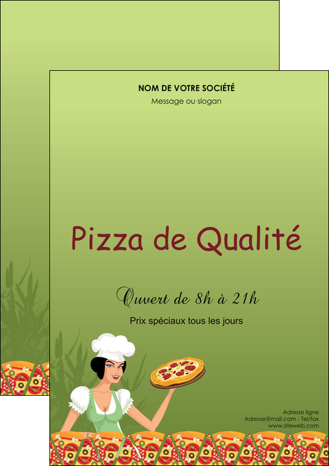faire flyers pizzeria et restaurant italien pizza portions de pizza plateau de pizza MLIGCH19324