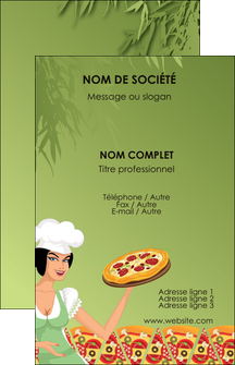 personnaliser maquette carte de visite pizzeria et restaurant italien pizza portions de pizza plateau de pizza MIS19328