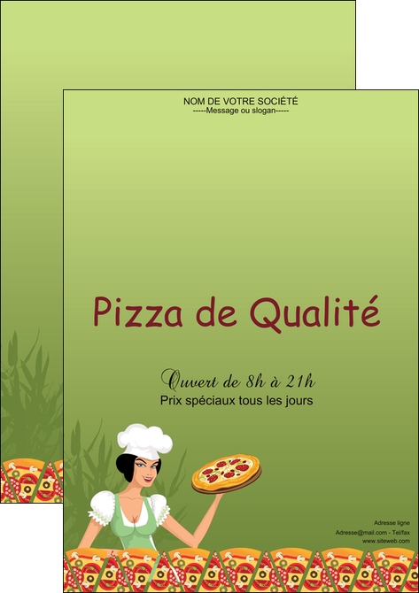 faire modele a imprimer affiche pizzeria et restaurant italien pizza portions de pizza plateau de pizza MIFCH19338