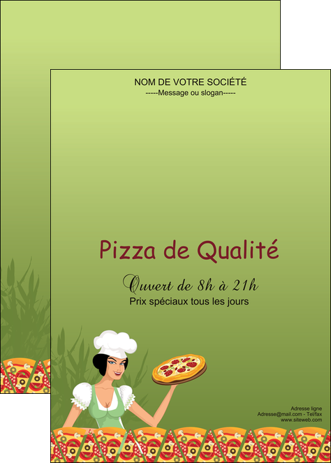 impression affiche pizzeria et restaurant italien pizza portions de pizza plateau de pizza MIF19340