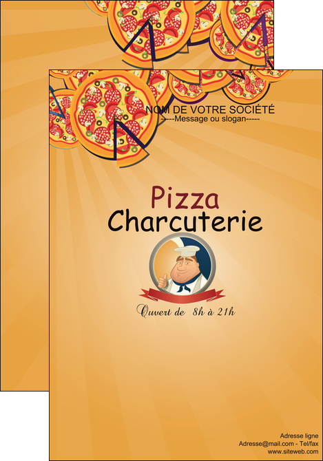 faire modele a imprimer affiche pizzeria et restaurant italien pizza portions de pizza plateau de pizza MLGI19364