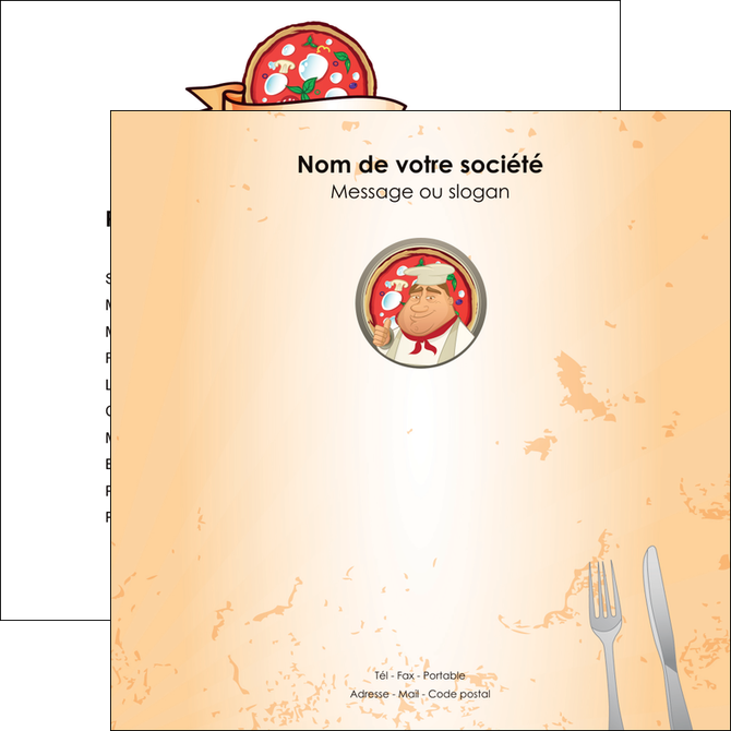 impression flyers pizzeria et restaurant italien pizza plateau plateau de pizza MIF19394