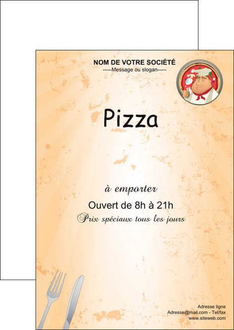 imprimerie flyers pizzeria et restaurant italien pizza plateau plateau de pizza MIF19404