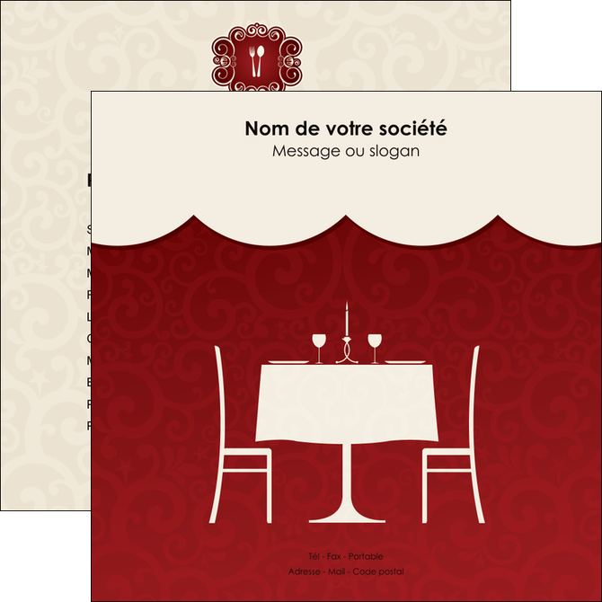 modele flyers metiers de la cuisine restaurant restauration pictogramme pour restaurant MMIF19442