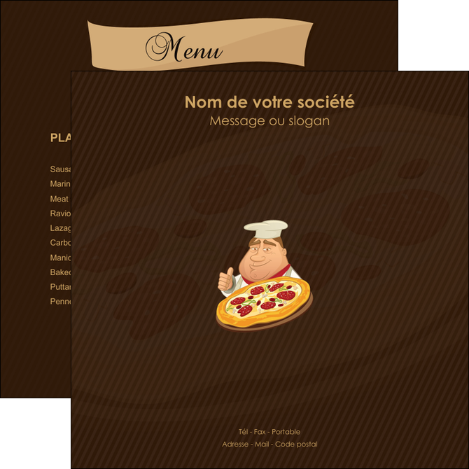 personnaliser maquette flyers pizzeria et restaurant italien pizza plateau plateau de pizza MIDLU19494