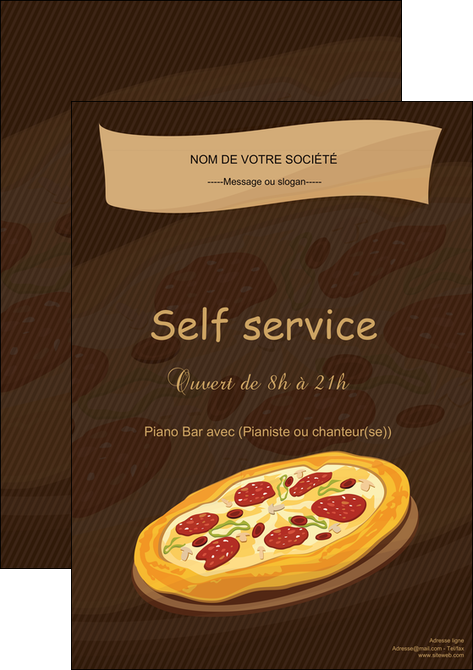 creation graphique en ligne affiche pizzeria et restaurant italien pizza plateau plateau de pizza MIF19502