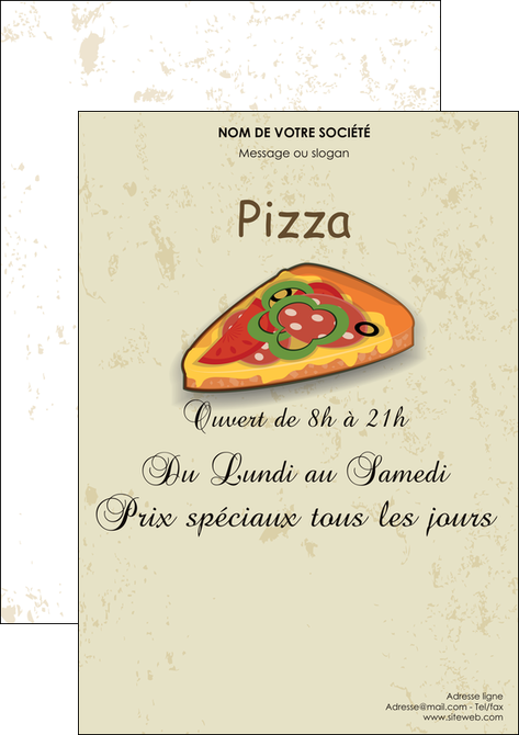 Flyers Modele Et Exemple Pizza Pizzeria Restaurant Pizza