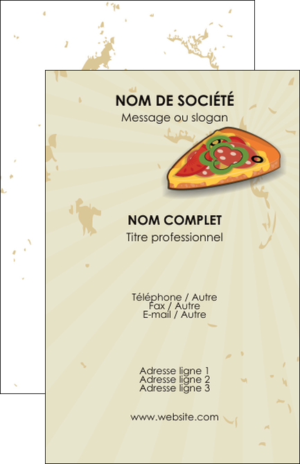 imprimer carte de visite pizzeria et restaurant italien pizza pizzeria restaurant pizza MLGI19608