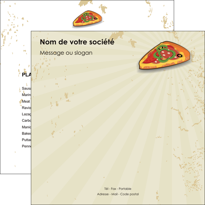 personnaliser maquette flyers pizzeria et restaurant italien pizza pizzeria restaurant pizza MLGI19610