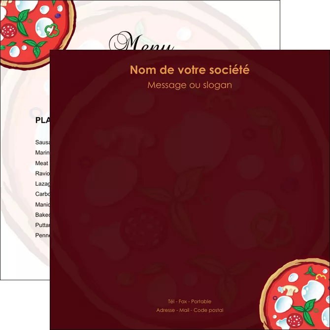 exemple flyers pizzeria et restaurant italien pizza plateau plateau de pizza MLGI19656