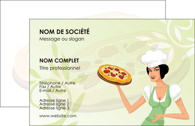 imprimer carte de visite pizzeria et restaurant italien pizza plateau plateau de pizza MFLUOO19766