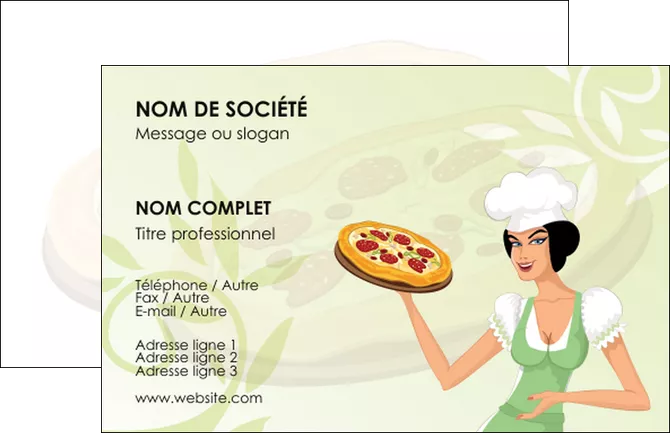 imprimer carte de visite pizzeria et restaurant italien pizza plateau plateau de pizza MLIGLU19766