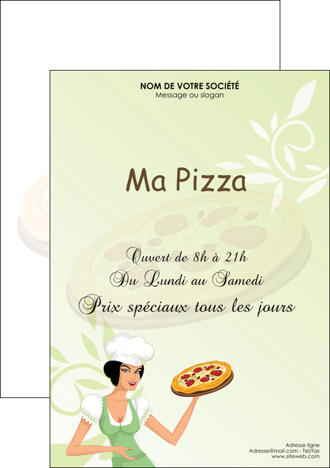 impression flyers pizzeria et restaurant italien pizza plateau plateau de pizza MMIF19778