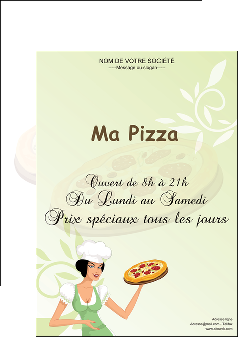 modele affiche pizzeria et restaurant italien pizza plateau plateau de pizza MIF19780