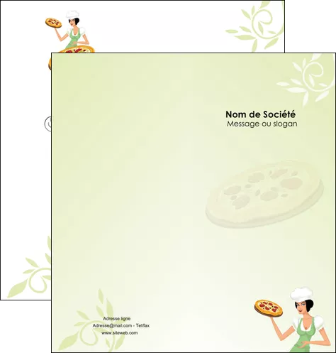 faire depliant 2 volets  4 pages  pizzeria et restaurant italien pizza plateau plateau de pizza MIFLU19784