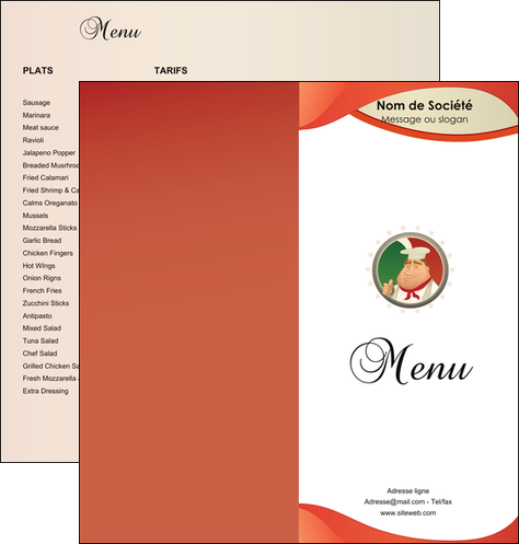 modele en ligne depliant 2 volets  4 pages  pizzeria et restaurant italien pizza plateau plateau de pizza MIDBE19876