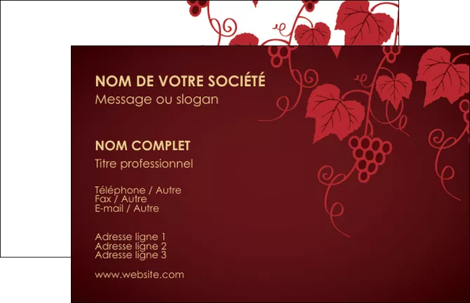 faire modele a imprimer carte de visite vin commerce et producteur raisins grappe de raisins culture de raisins MLGI19904
