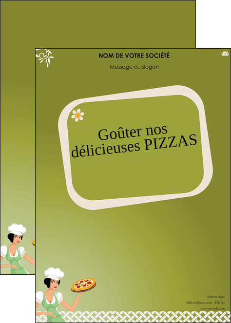 modele affiche pizzeria et restaurant italien pizza plateau plateau de pizza MLIGLU20262