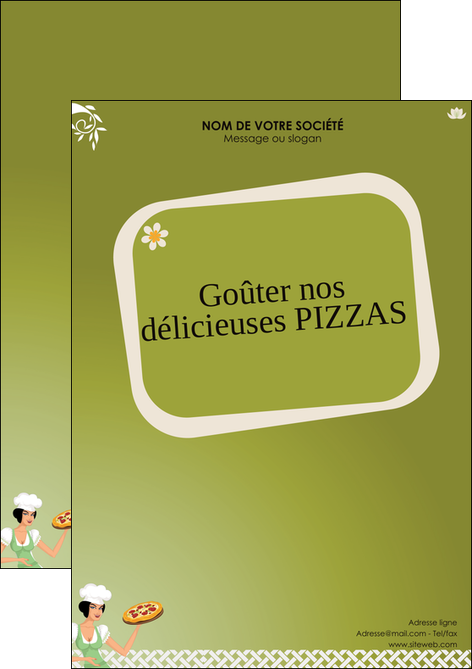 realiser flyers pizzeria et restaurant italien pizza plateau plateau de pizza MLGI20280