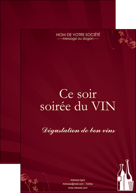 creation graphique en ligne affiche vin commerce et producteur vin bouteille de vin verres de vin MIDCH20356