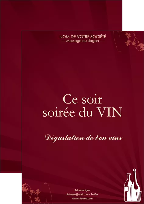 creation graphique en ligne affiche vin commerce et producteur vin bouteille de vin verres de vin MIFBE20356