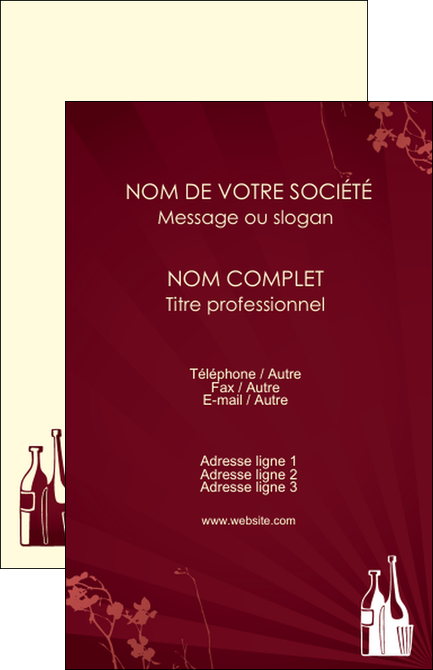 cree carte de visite vin commerce et producteur vin bouteille de vin verres de vin MIF20366