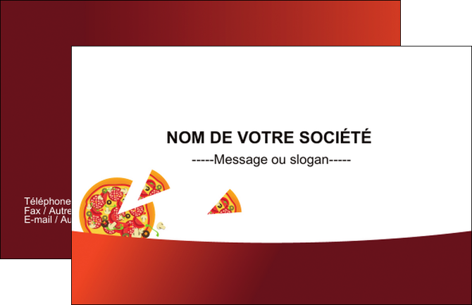 personnaliser modele de carte de visite pizzeria et restaurant italien pizza pizzeria service pizza MLGI20386