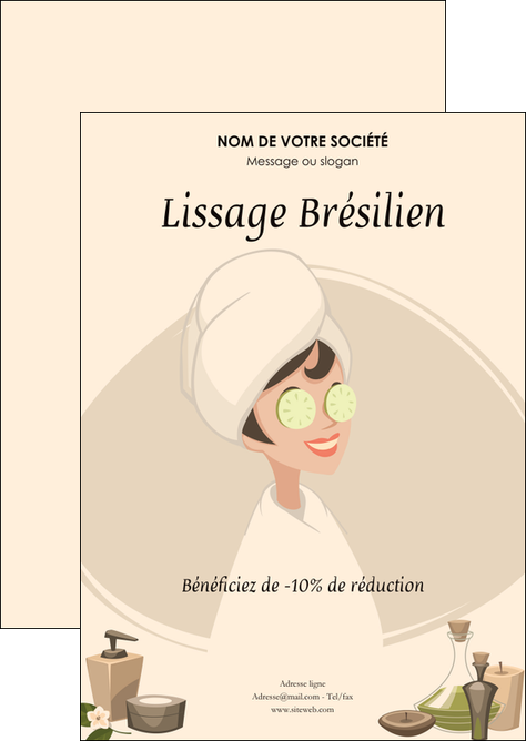 maquette en ligne a personnaliser flyers soins beaute esthetique salon de beaute MLGI20632