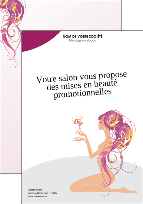 maquette en ligne a personnaliser flyers institut de beaute beaute femme beaute feminine MLGI20864