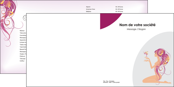 creation graphique en ligne depliant 2 volets  4 pages  institut de beaute beaute femme beaute feminine MLGI20868