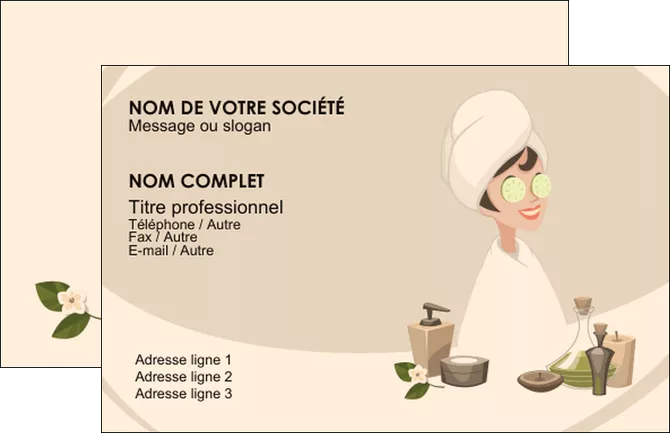 cree carte de visite centre esthetique  beaute soins esthetique MIFCH22000