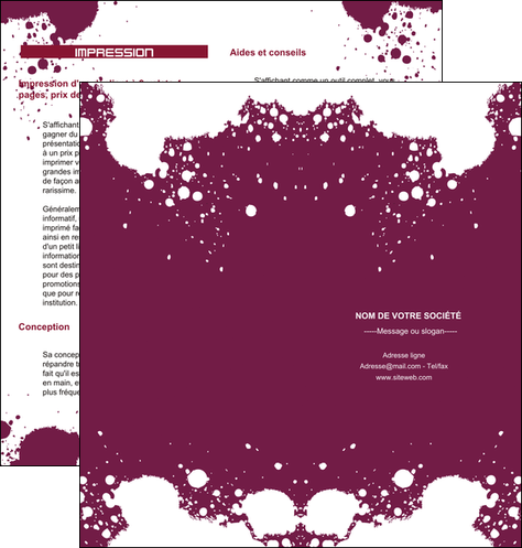 realiser depliant 2 volets  4 pages  design abstrait artistique MLIP22176