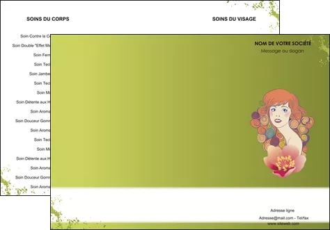 maquette en ligne a personnaliser depliant 3 volets  6 pages  centre esthetique  beaute coiffure soin MLGI22428