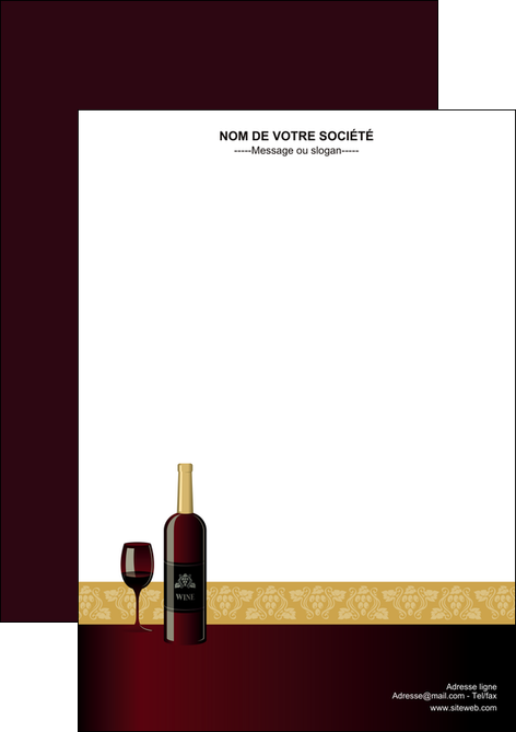 impression flyers vin commerce et producteur vin vignoble bouteille de vin MID23260