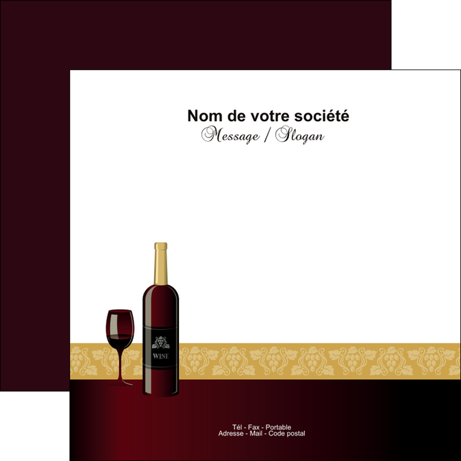 personnaliser modele de flyers vin commerce et producteur vin vignoble bouteille de vin MLIGBE23268